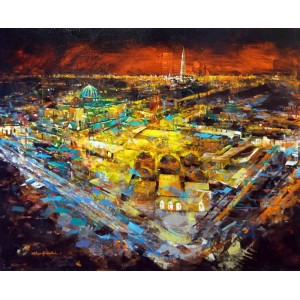 Shan Amrohvi, 30 x 36 inch, Acrylic on Canvas, Cityscape Painting, AC-SA-177